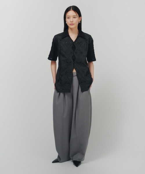 THINGS THAT MATTER（シングス ザット マター）の「CHAOS EMBROIDERY BLOUSE / カオス エンブロイダリー ブラウス（シャツ/ブラウス・レディース・ブラック/ホワイト・FREE）」の12枚目の写真