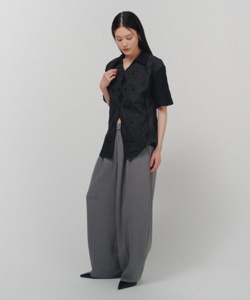 THINGS THAT MATTER（シングス ザット マター）の「CHAOS EMBROIDERY BLOUSE / カオス エンブロイダリー ブラウス（シャツ/ブラウス・レディース・ブラック/ホワイト・FREE）」の14枚目の写真
