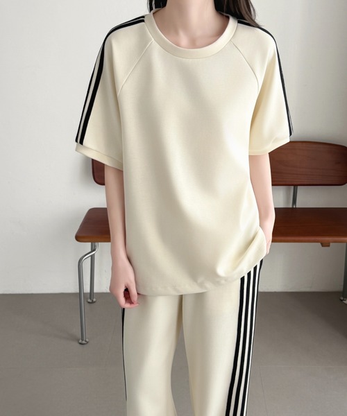 ABITOKYO(アビトーキョー)の「サイドライン段ボールスウェットセットアップ(セットアップ・レディース・ベージュ/チャコールグレー/ブラック・M/L)」の4枚目の写真