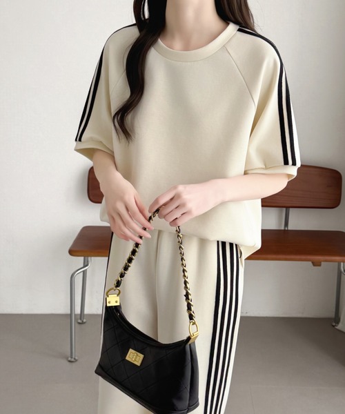 ABITOKYO(アビトーキョー)の「サイドライン段ボールスウェットセットアップ(セットアップ・レディース・ベージュ/チャコールグレー/ブラック・M/L)」の8枚目の写真