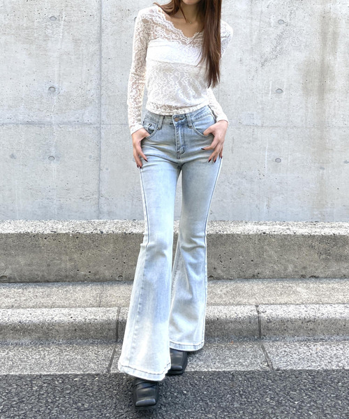 ANAP（アナップ）の「2Way レース トップス（Tシャツ/カットソー・レディース・ホワイト/ブラック・F）」の6枚目の写真