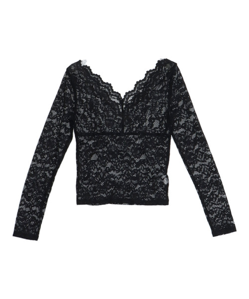 ANAP（アナップ）の「2Way レース トップス（Tシャツ/カットソー・レディース・ホワイト/ブラック・F）」の7枚目の写真