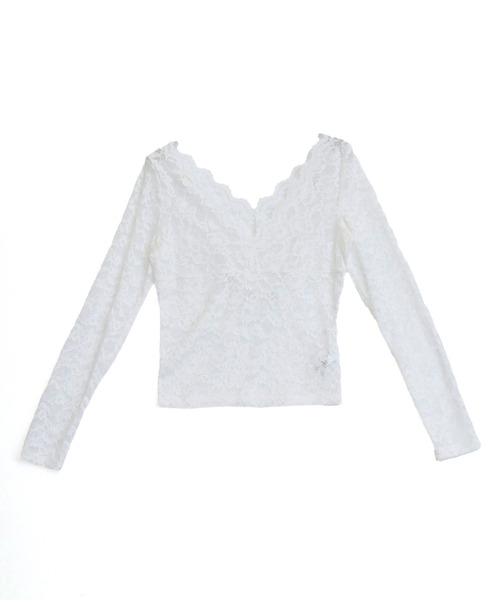 ANAP（アナップ）の「2Way レース トップス（Tシャツ/カットソー・レディース・ホワイト/ブラック・F）」の8枚目の写真