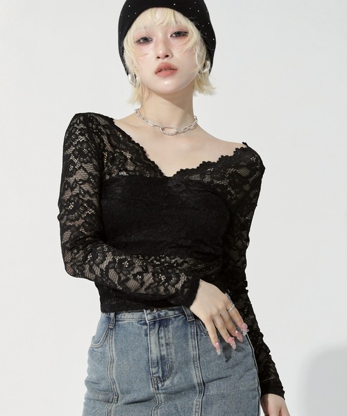 ANAP(アナップ)の「2Way レース トップス(Tシャツ/カットソー・レディース・ホワイト/ブラック・F)」の20枚目の写真