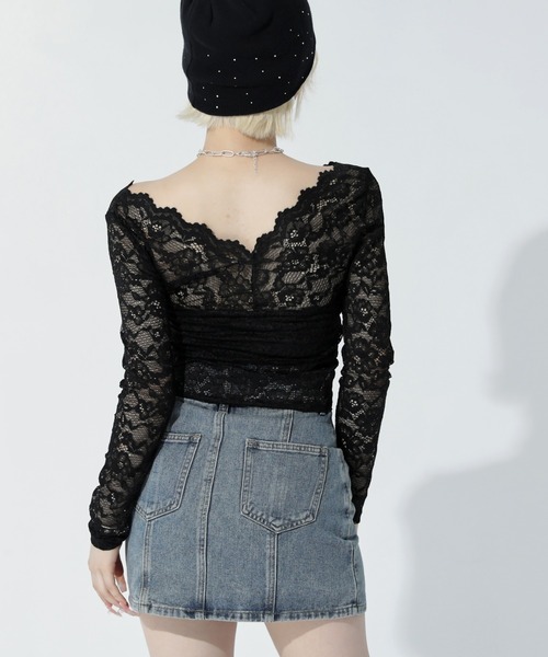 ANAP(アナップ)の「2Way レース トップス(Tシャツ/カットソー・レディース・ホワイト/ブラック・F)」の22枚目の写真