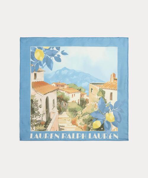 LAUREN RALPH LAUREN(ローレン ラルフ ローレン)の「ランドスケーププリント シルク スクエア スカーフ(バンダナ/スカーフ・レディース・ブルー・ONE)」の4枚目の写真