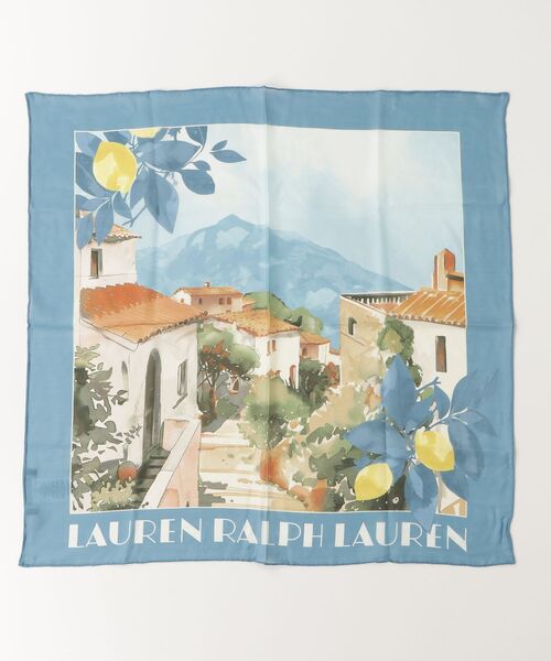 LAUREN RALPH LAUREN(ローレン ラルフ ローレン)の「ランドスケーププリント シルク スクエア スカーフ(バンダナ/スカーフ・レディース・ブルー・ONE)」の2枚目の写真