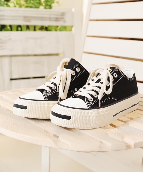 1111clothing（ワンフォークロージング）の「キャンバス ローカット スニーカー / Canvas low-top sneakers（スニーカー・メンズ・ブラック/グリーン・41/42/43/44）」の4枚目の写真