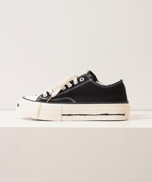 1111clothing（ワンフォークロージング）の「キャンバス ローカット スニーカー / Canvas low-top sneakers（スニーカー・メンズ・ブラック/グリーン・41/42/43/44）」の6枚目の写真