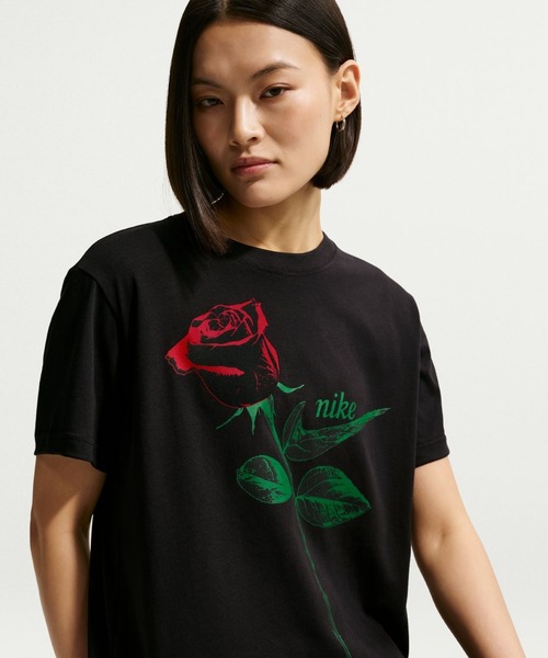 NIKE(ナイキ)の「ナイキ NIKE ナイキ NSW クラシック ST2 S/S Tシャツ(Tシャツ/カットソー・レディース・ライトベージュ/ブラック・S/M/L/XL)」の7枚目の写真