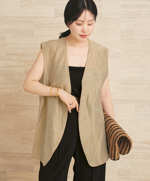 美品 Plage プラージュ 24080922110020 5Gニットベスト コットン他 前開き ボタン レディース AC1772A34 Plage - 美品 Plage プラージュ 24080922110020 5Gニットベスト