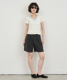 Layered V-Neck Rib Cardigan Top / レイヤードVネックリブカーディガントップ