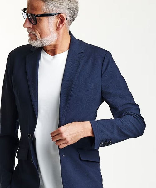 AKM(エイケイエム)の「SWING EASY JACKET (CENTER VENT)(テーラードジャケット・メンズ・ブラック/ネイビー・LARGE)」の5枚目の写真