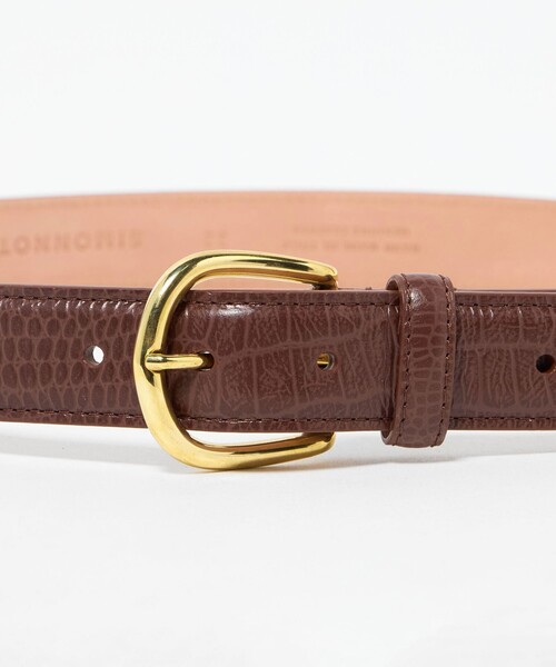 UNITED ARROWS(ユナイテッドアローズ)の「【別注】<SIMONNOT GODARD>スタンプ レザーベルト(ベルト・メンズ・ブラック/ダークブラウン・32inch/30inch/36inch/34inch)」の4枚目の写真