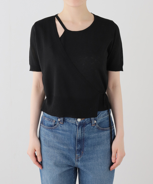 La TOTALITE（ラトータリテ）の「FLEK/フレック ショルダーカットアウトニットトップス（ニット/セーター・レディース・ブラック/アイボリー・FREE）」の9枚目の写真