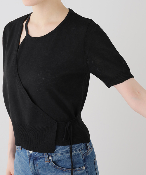 La TOTALITE（ラトータリテ）の「FLEK/フレック ショルダーカットアウトニットトップス（ニット/セーター・レディース・ブラック/アイボリー・FREE）」の12枚目の写真