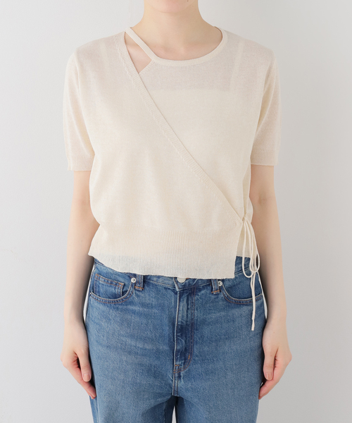 La TOTALITE（ラトータリテ）の「FLEK/フレック ショルダーカットアウトニットトップス（ニット/セーター・レディース・ブラック/アイボリー・FREE）」の18枚目の写真