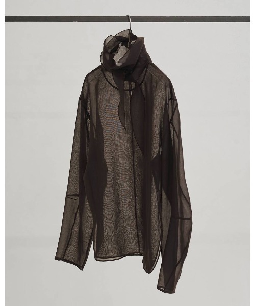 TODAYFUL（トゥデイフル）の「TODAYFUL Sheer Tie Blouse（シャツ/ブラウス・レディース・オフホワイト/ダークブラウン・FREE）」の2枚目の写真
