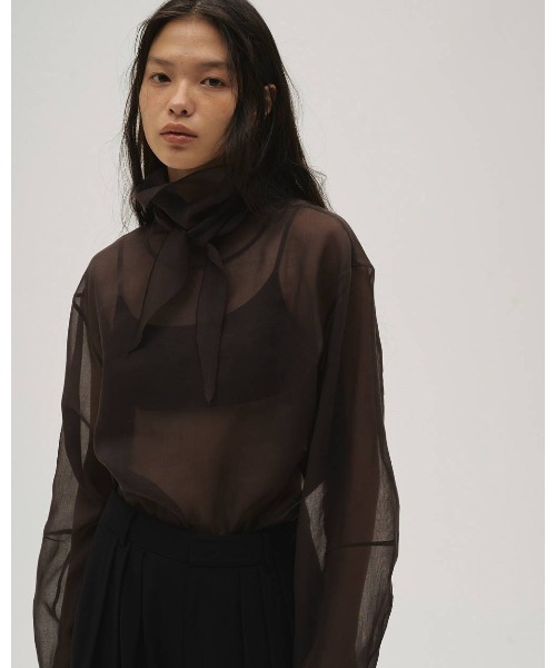 TODAYFUL（トゥデイフル）の「TODAYFUL Sheer Tie Blouse（シャツ/ブラウス・レディース・オフホワイト/ダークブラウン・FREE）」の7枚目の写真