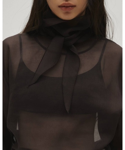 TODAYFUL（トゥデイフル）の「TODAYFUL Sheer Tie Blouse（シャツ/ブラウス・レディース・オフホワイト/ダークブラウン・FREE）」の8枚目の写真