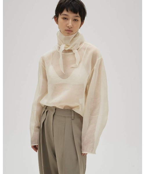 TODAYFUL（トゥデイフル）の「TODAYFUL Sheer Tie Blouse（シャツ/ブラウス・レディース・オフホワイト/ダークブラウン・FREE）」の11枚目の写真