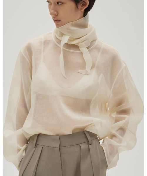 TODAYFUL（トゥデイフル）の「TODAYFUL Sheer Tie Blouse（シャツ/ブラウス・レディース・オフホワイト/ダークブラウン・FREE）」の12枚目の写真