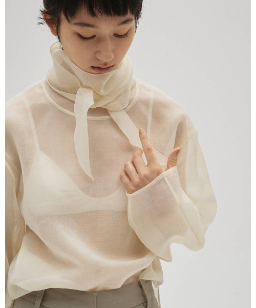 TODAYFUL（トゥデイフル）の「TODAYFUL Sheer Tie Blouse（シャツ/ブラウス・レディース・オフホワイト/ダークブラウン・FREE）」の15枚目の写真
