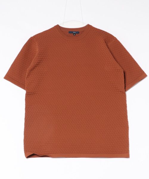 g-stage(ジーステージ)の「《g-stage》春夏ブリスタ― サマーニット クルーネック Tシャツ ジ-ステ-ジ(Tシャツ/カットソー・メンズ・オレンジ・50/48)」の1枚目の写真