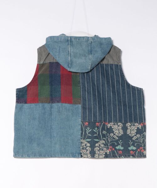 CUBE SUGAR(キューブシュガー)の「CUBE SUGAR/キューブシュガー デニム パッチワークフードベスト(ベスト・レディース・ブルー系その他・FREE)」の9枚目の写真
