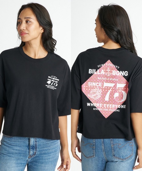 BILLABONG(ビラボン)の「BILLABONG ウィメンズ RHOMBUS LOOSE CROPPED COOL DRY TEE Tシャツ 【2026年夏モデル】(Tシャツ/カットソー・レディース・オフホワイト/ホワイト/ブラック・MEDIUM)」の1枚目の写真