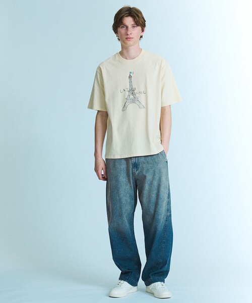 ABAHOUSE（アバハウス）の「HAND DRAWN ART TOWER Tシャツ / プリントTシャツ（Tシャツ/カットソー・メンズ・ホワイト/ブラック/ベージュ・46/48）」の4枚目の写真