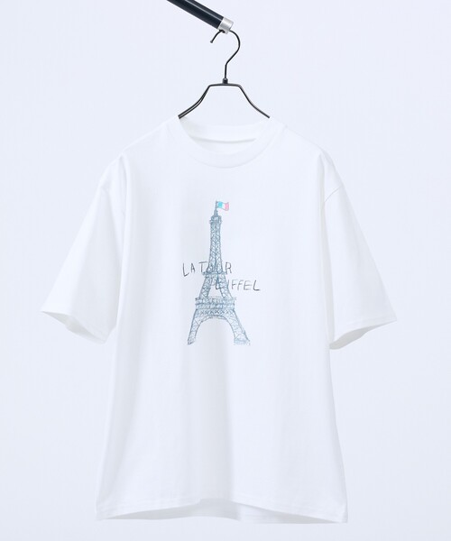 ABAHOUSE（アバハウス）の「HAND DRAWN ART TOWER Tシャツ / プリントTシャツ（Tシャツ/カットソー・メンズ・ホワイト/ブラック/ベージュ・46/48）」の5枚目の写真