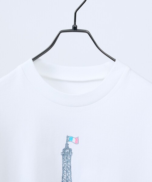 ABAHOUSE（アバハウス）の「HAND DRAWN ART TOWER Tシャツ / プリントTシャツ（Tシャツ/カットソー・メンズ・ホワイト/ブラック/ベージュ・46/48）」の7枚目の写真