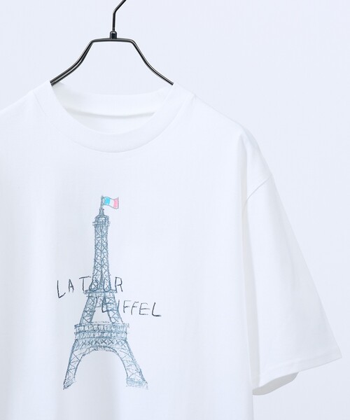 ABAHOUSE（アバハウス）の「HAND DRAWN ART TOWER Tシャツ / プリントTシャツ（Tシャツ/カットソー・メンズ・ホワイト/ブラック/ベージュ・46/48）」の8枚目の写真