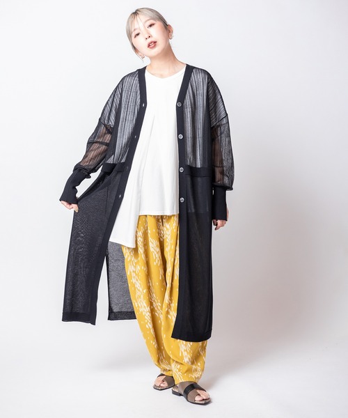 OSMOSIS(オズモーシス)の「プリントタックパンツ(その他パンツ・レディース・マスタード/ブラック系その他/ブラック×グリーン・ONE SIZE)」の15枚目の写真