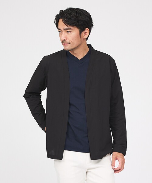 ABAHOUSE GRAY（アバハウスグレイ）の「【接触冷感】メッシュ ボタンレス カーディガン（カーディガン/ボレロ・メンズ・モスグリーン/ブラック/グレイッシュベージュ/ネイビー・48/46）」の6枚目の写真
