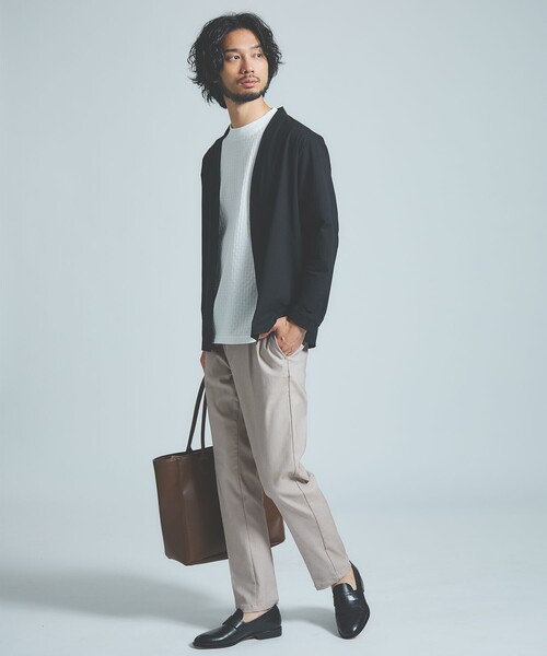 ABAHOUSE GRAY（アバハウスグレイ）の「【接触冷感】メッシュ ボタンレス カーディガン（カーディガン/ボレロ・メンズ・モスグリーン/ブラック/グレイッシュベージュ/ネイビー・48/46）」の15枚目の写真