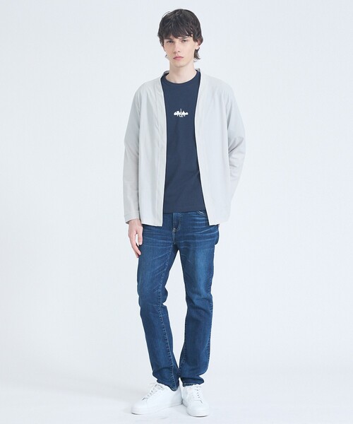 ABAHOUSE GRAY（アバハウスグレイ）の「【接触冷感】メッシュ ボタンレス カーディガン（カーディガン/ボレロ・メンズ・モスグリーン/ブラック/グレイッシュベージュ/ネイビー・48/46）」の21枚目の写真