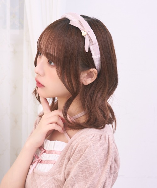 TOGA PULLA/トーガプルラ】Leather headband ribbon/レザーヘッド