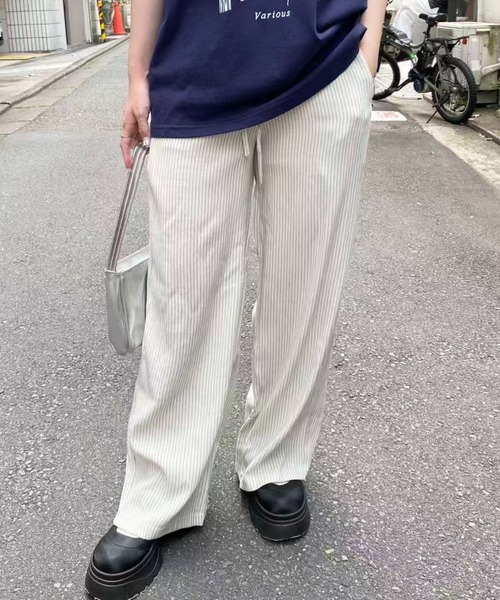 mebole(メボレ)の「ストライプドレープパンツ(その他パンツ・レディース・アイボリー・FREE)」の7枚目の写真