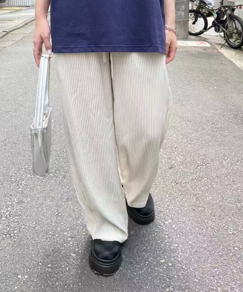 mebole(メボレ)の「ストライプドレープパンツ(その他パンツ・レディース・アイボリー・FREE)」の8枚目の写真