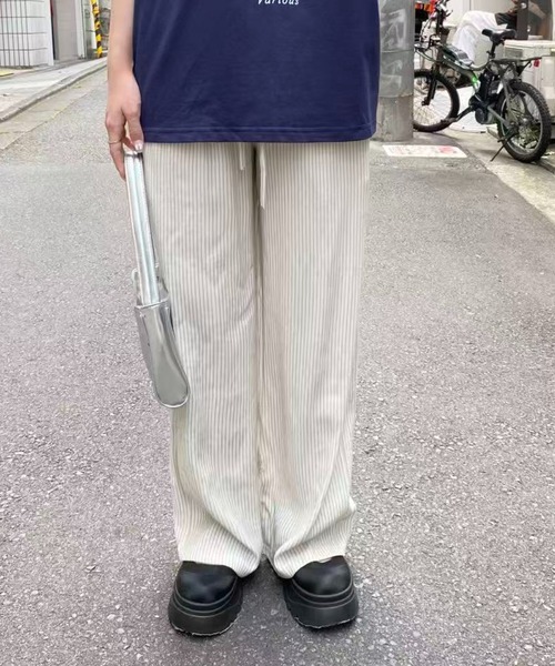 mebole(メボレ)の「ストライプドレープパンツ(その他パンツ・レディース・アイボリー・FREE)」の9枚目の写真