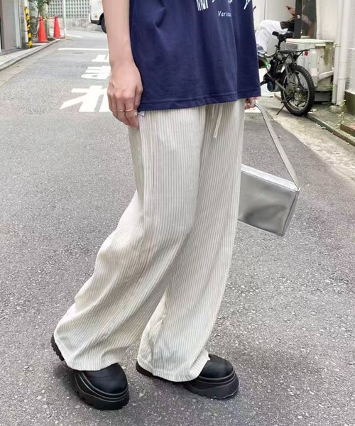mebole(メボレ)の「ストライプドレープパンツ(その他パンツ・レディース・アイボリー・FREE)」の10枚目の写真