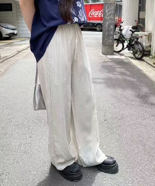 mebole(メボレ)の「ストライプドレープパンツ(その他パンツ・レディース・アイボリー・FREE)」の13枚目の写真