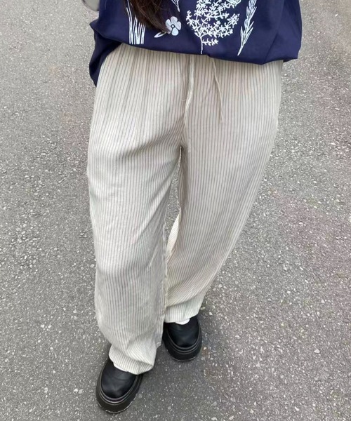 mebole(メボレ)の「ストライプドレープパンツ(その他パンツ・レディース・アイボリー・FREE)」の17枚目の写真