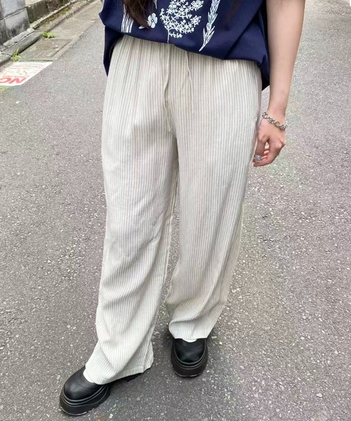 mebole(メボレ)の「ストライプドレープパンツ(その他パンツ・レディース・アイボリー・FREE)」の20枚目の写真