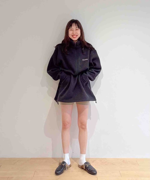 HOLIDAY(ホリデイ)の「THERMAL PRO FLEECE ANORAK DRESS サーマルプロフリースアノラックドレス(その他アウター・レディース・ブラック/ヘザーグレー・ONE SIZE)」の22枚目の写真