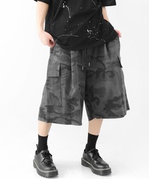minsobi | カモフラージュ ワイドカーゴ ハーフパンツ カットオフ仕様 ユニセックス(チノパンツ)