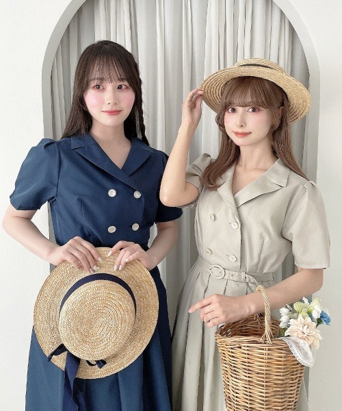 an another angelus(アンアナザーアンジェラス)の「バックロングリボンキャノチェ/fint フィント(ハット・レディース・ネイビー/グリーン・FREE)」の5枚目の写真