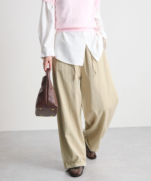 STELLA FISH(ステラフィッシュ)の「イージーワイドチノパン(チノパンツ・レディース・カーキ/ベージュ/ホワイト・MEDIUM/LARGE)」の9枚目の写真